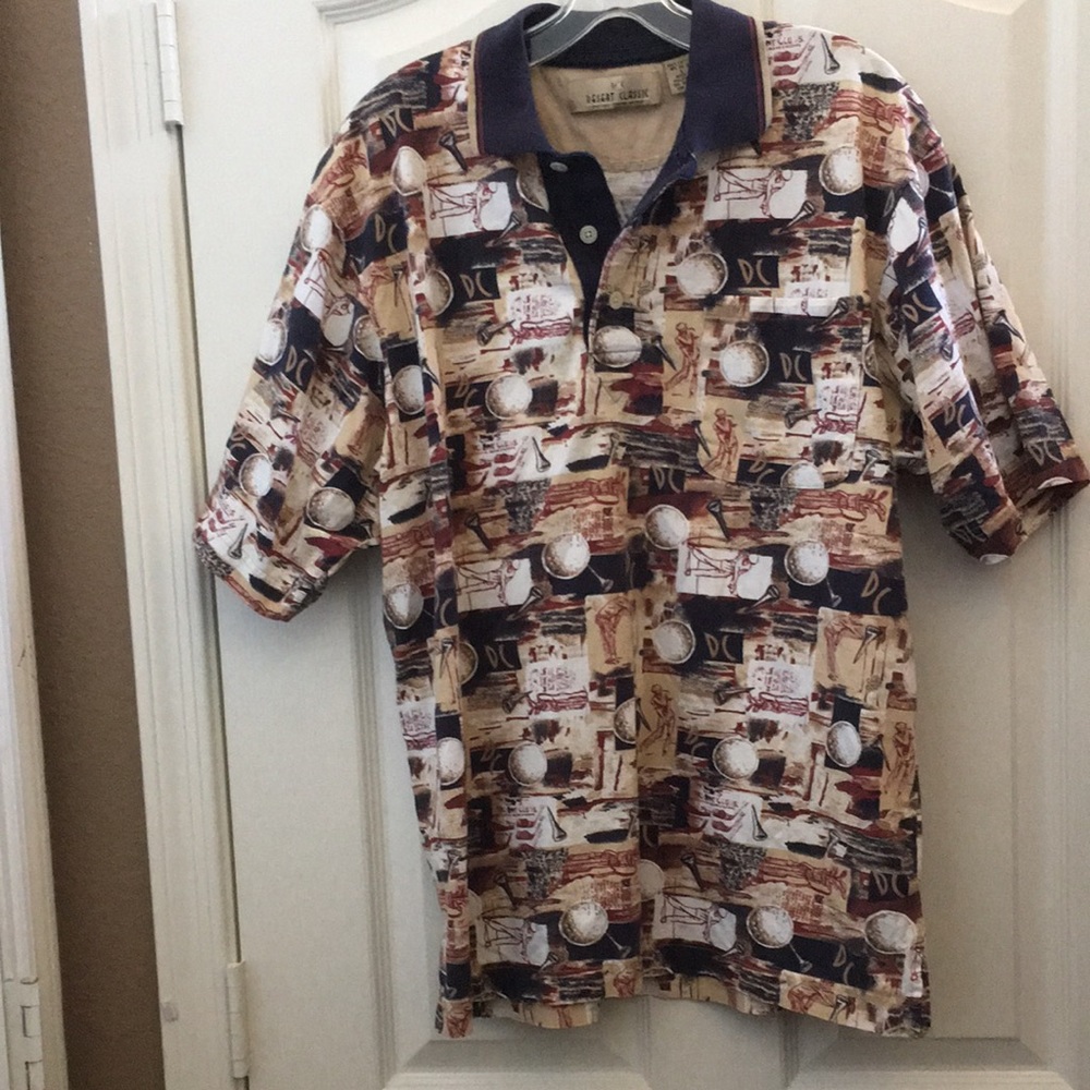 FINAL MARKDOWN Men’s desert classic golf theme polo shirt large